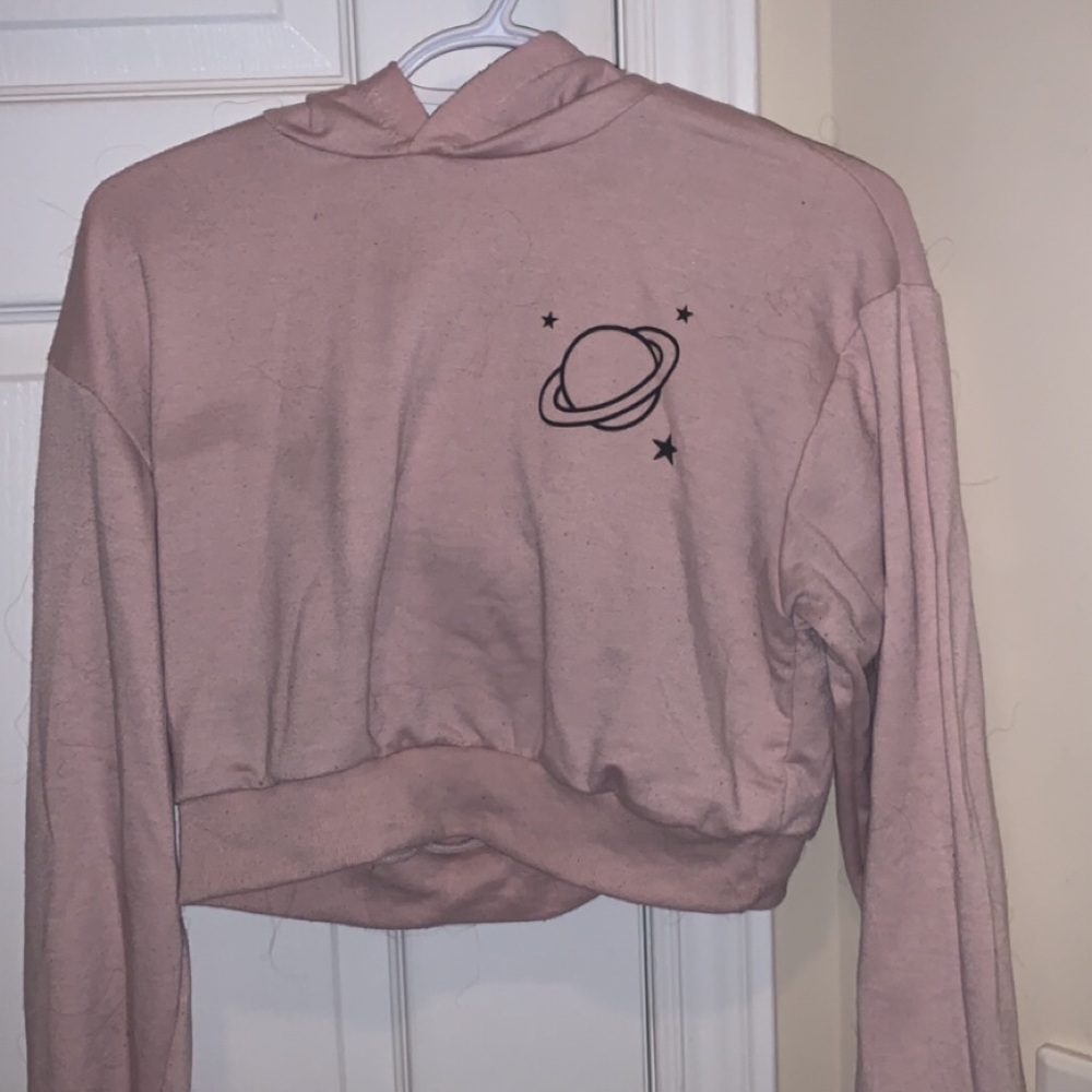Pink cropped Hoodie